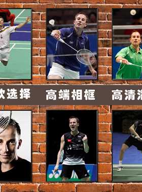 盖德Peter Gade海报羽毛球林丹李宗伟体育馆健身励志壁纸墙贴挂画