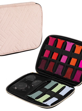 iWatch表带收纳包大容量26卡位粉色蓝色黑色适用于1234567se可爱