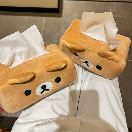 轻松熊纸巾盒家用客厅卧室可爱卡通餐巾盒学生宿舍桌面装饰小摆件