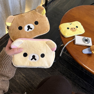 日系可爱Rilakkuma轻松熊经典款零钱包卡包短夹毛绒零钱包