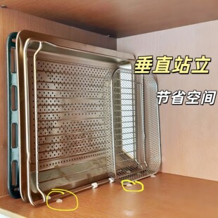 厨房烤盘收纳神器硅胶贴烘烤箱内置烤架工具省空间放置物架防撞贴