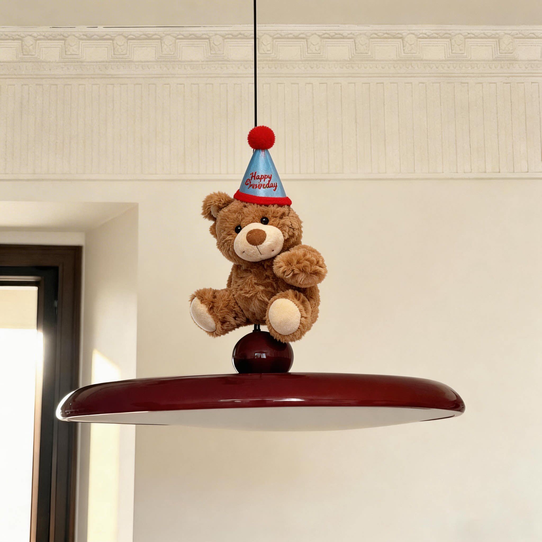 可爱小熊吊灯装饰摆件门把手挂件家用创意装饰品氛围感家居布置