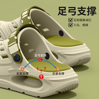 洞洞鞋男士2025夏季新款外穿防滑不累脚足弓支撑户外eva凉拖鞋男