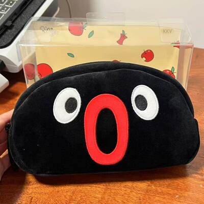 爆款Pingu企鹅笔袋毛绒文具盒韩版ins风大容量收纳袋化妆包保护袋