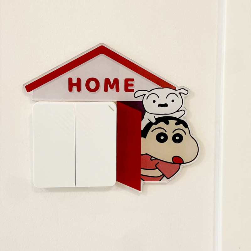 开关贴装饰｜蜡笔小新创意边框套面板插座保护套现代美化装饰墙贴