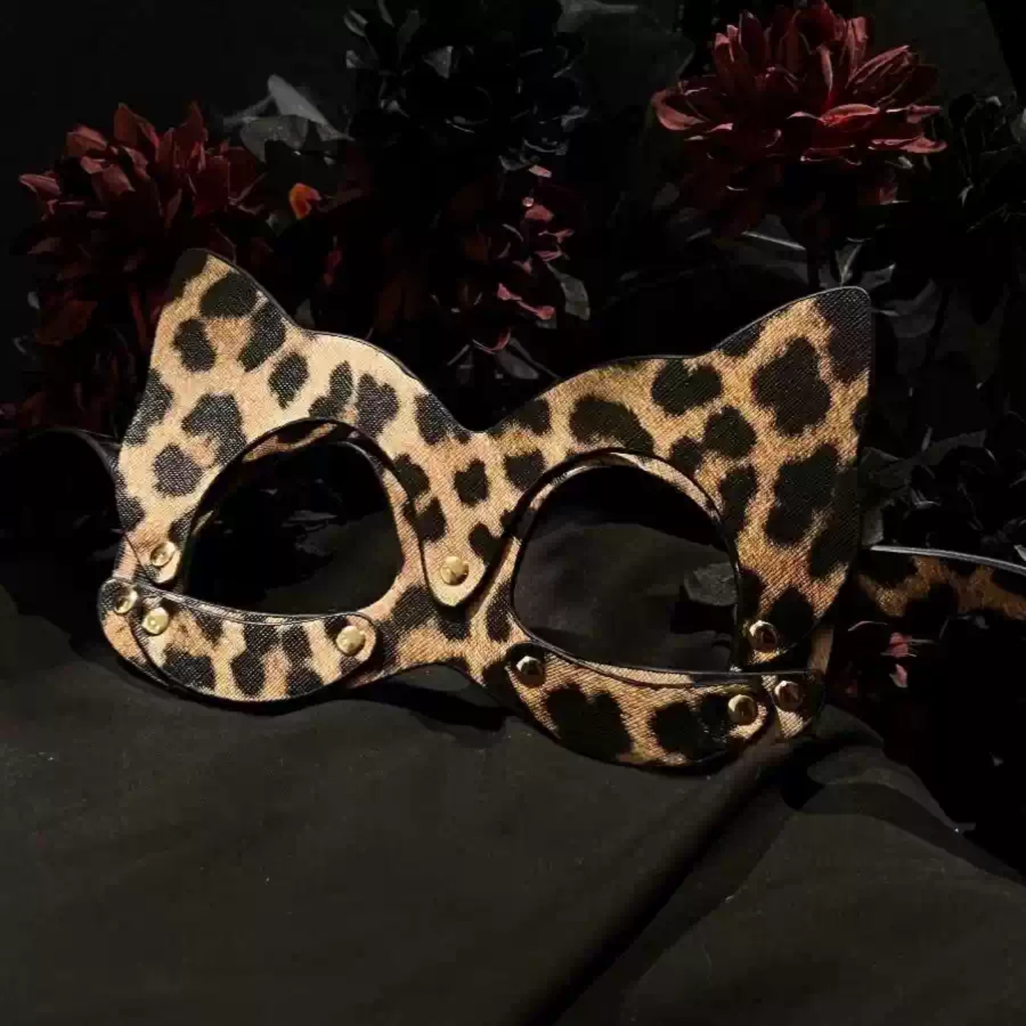 猫女性感豹纹眼罩万圣节派对趣味道具角色扮演情调半脸面具qq饰品