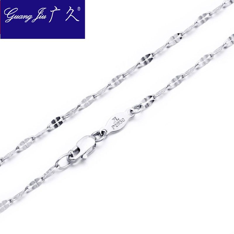 广久PT950铂金项链女款白金锁骨链四叶草百搭吊坠珠宝首饰HW0530