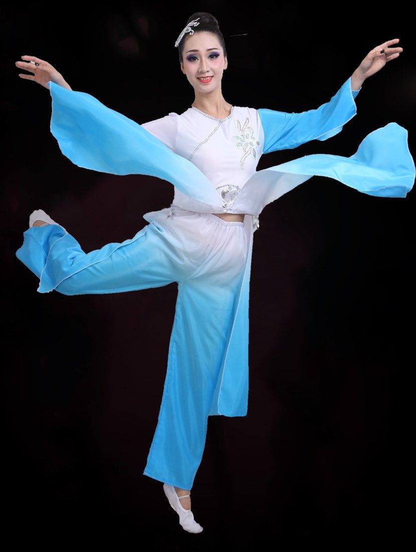 kite Ink color Classical dance Costume Nation Yangge Dance Fan dance Dance Umbrella Costume men and womenin the Women's clothing/Boutique , Costume/National costume/Stage costumes , National costume/Costumes  category - from Buy2taobao.com to provide professional Taobao agent buy service