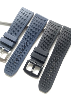 原装品质橡胶手表带适配卡地亚卡历利博CALIBRE表链男黑蓝色23mm