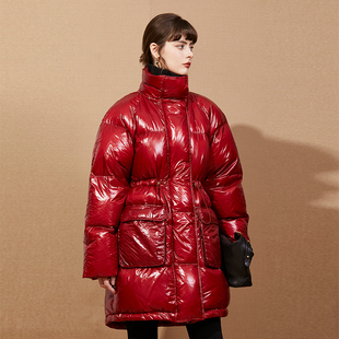 Carolingian北欧小众 轻奢加厚双倍充绒90绒羽绒服女 巨保暖