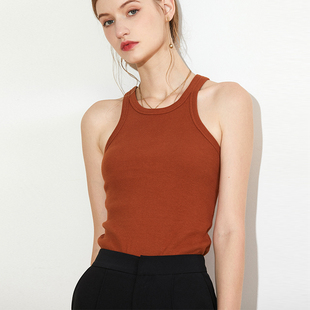 Carolingian品质经典 挖肩内搭上衣 长绒棉螺纹背心女