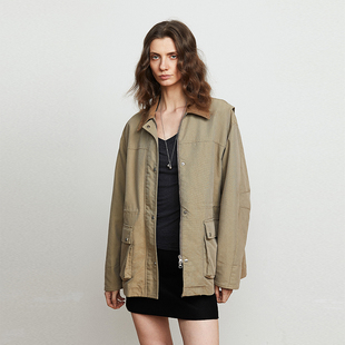 外套撞色翻领夹克 日本棉锦重工砂洗工装 Carolingian ROW风重磅