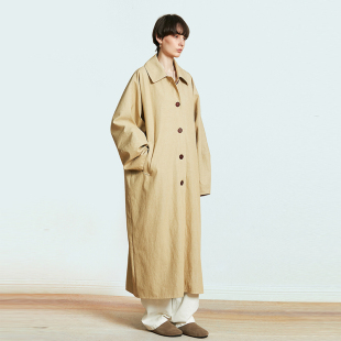 Carolingian重工廓形裁剪 外套 日本Viscose混织松弛感长风衣经典