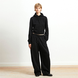 弧形弯刀卫裤 Carolingian简约松弛 高密精梳棉短款 卫衣 早春 套装