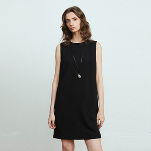 Carolingian静奢ROW气质！日本进口醋酸连衣裙 精工无袖显瘦短裙