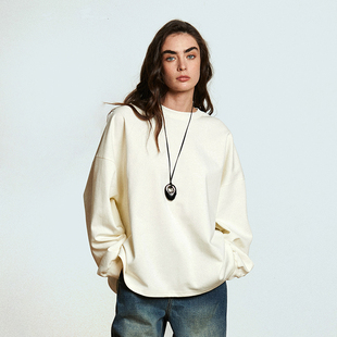 T恤宽松上衣 高克重精梳棉廓形长袖 Carolingian 極简ROW风松弛感