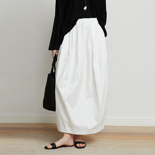 Carolingian法式 高密PIMA匹马长绒棉立体造型感花苞半身裙 松弛