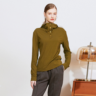 Carolingian设计师腔调！重磅精梳棉亲肤长袖T恤女成衣打底衫