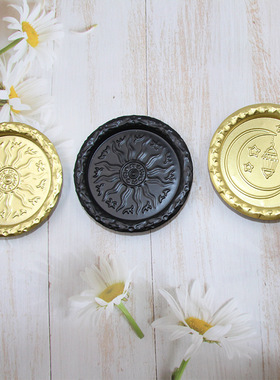 铁艺立体花纹托盘烛台摆件candlestick家用香薰台饰品收纳盘