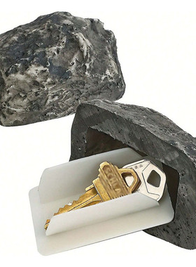 新品Key Hider户外庭院隐藏家门口钥匙盒仿真小石头装饰品