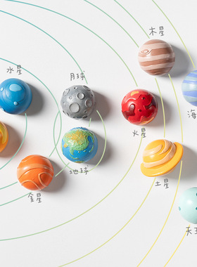 银河系快乐星球宇航员立体网红磁吸冰箱贴八大行星创意可爱磁铁贴