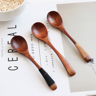 日式迷你小木勺儿童楠木实木果酱勺子12.5*3cm木勺定制