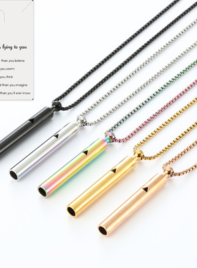 新款三角镂空呼吸口哨瑜伽冥想项链正念缓解焦虑调节减压