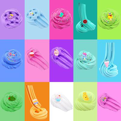 黄油泥套装slime kit史莱姆棉花泥 黄油泥黏土玩具不沉淀彩泥70ml
