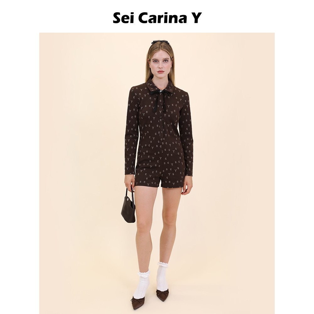 【早秋新品】logo字母连体裤女修身套装时尚百搭长袖