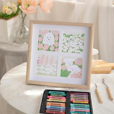 油画棒相框专用四宫格正方形立体中空白色作品保存九宫格diy相框