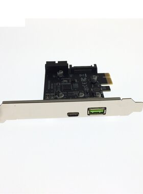 台式电脑主板扩展坞PCI-E扩展卡Type-c/USB3.1+USB3.+19pin+BC1.2