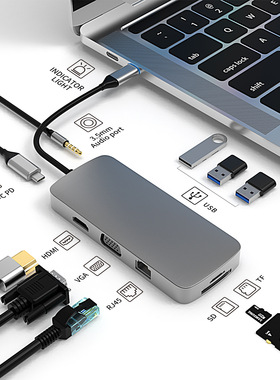 USB 3.0 hub type c hub usb port hub 4K HDMI RJ45 for macbook