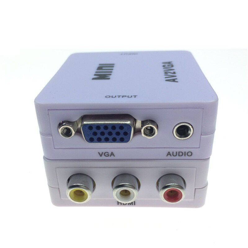 av转vga音视频转换器机顶盒监控莲花RCA转vga显示器电视机投影仪