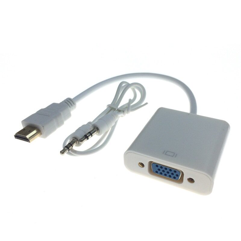 高清HDMI转VGA转接线笔记本电脑机顶盒看电视机视频线3.5音频接口