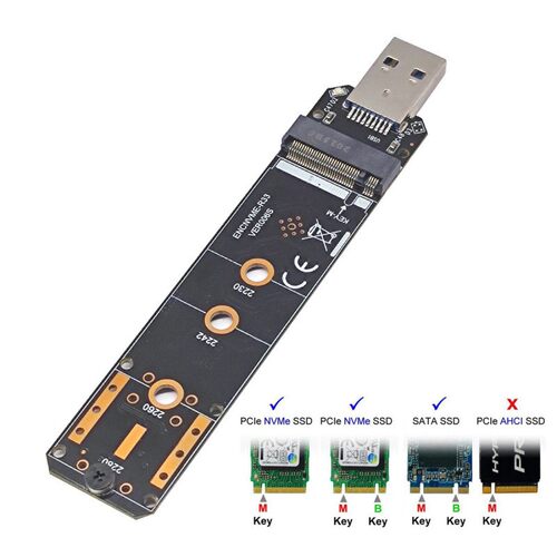 USB3.1转NVME SATA双协议M.2硬盘盒NGFF协议转A口瑞昱RTL9210B