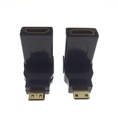 mini HDMI小转大180度旋转迷你hdmi转hdmi标准A型母转C型公转接头