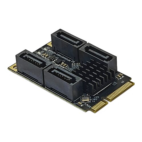 mini PCIE转SATA3.0转接卡迷你Pcie硬盘扩展4口串口6Gbps黑群直通