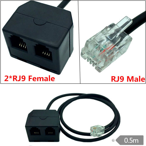 RJ9 4P4C一公转两母1公2母 Y型线电话的耳机或手机的电话培训