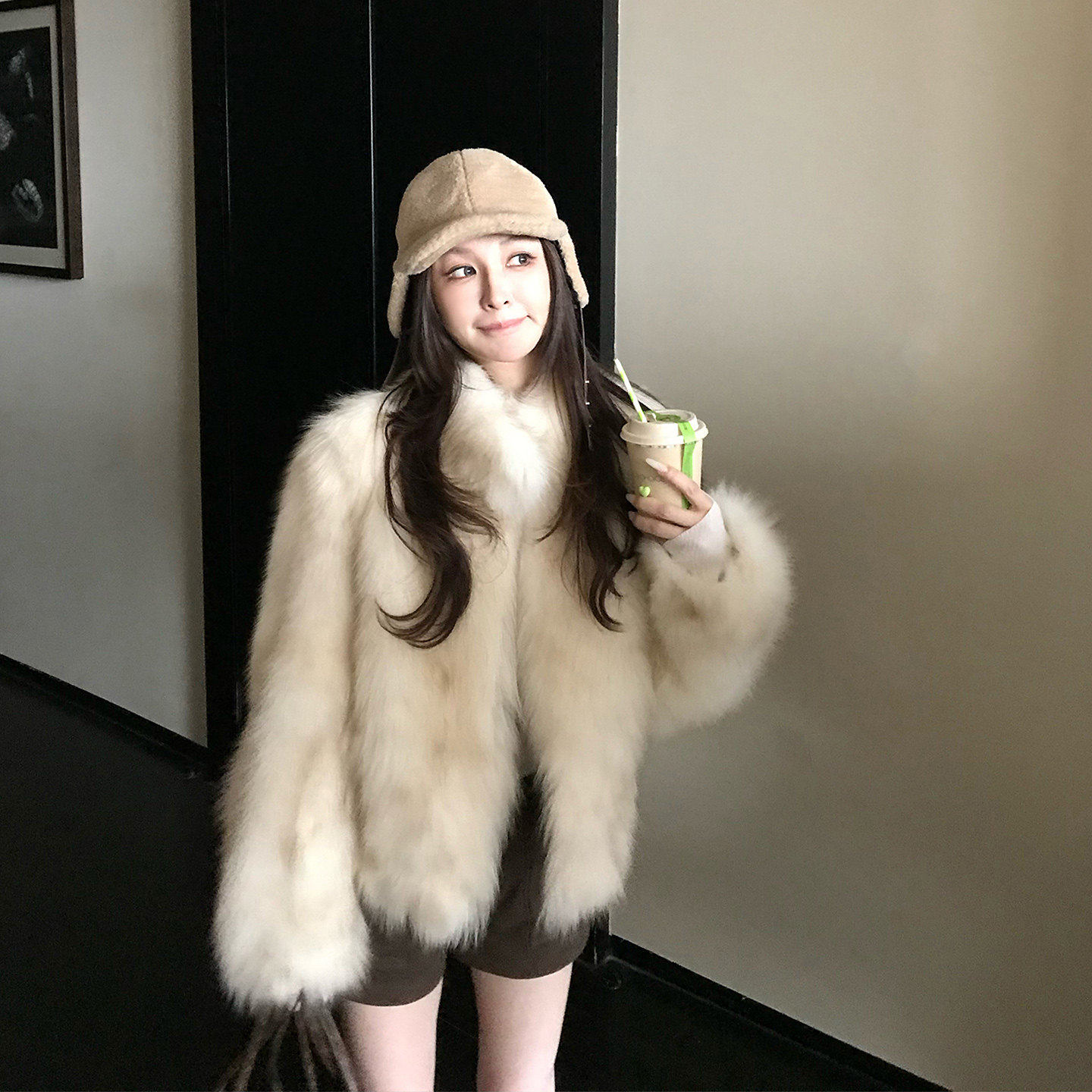 高级感晕染狐狸毛皮草外套女冬季2025新款皮毛一体立领毛茸茸大衣,个性定制/设计服务/DIY,棉服工装,淘宝优惠券,粉丝福利购,淘宝优惠卷