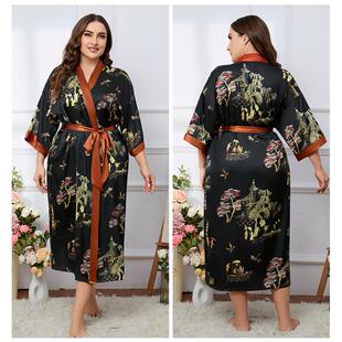 fat women bathrobe service pajamas Robe suit size home plus