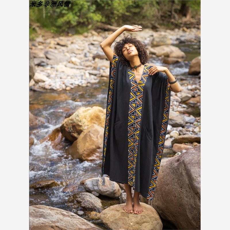 情侣印花长衫外罩非洲部