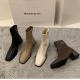 leather heel boots high shoes女高跟短靴 short women