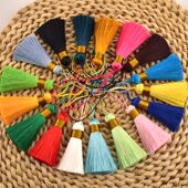 5CM短胖闭口挂绳流苏穗子中国结古风小号红色挂吊穗配饰件小吊坠