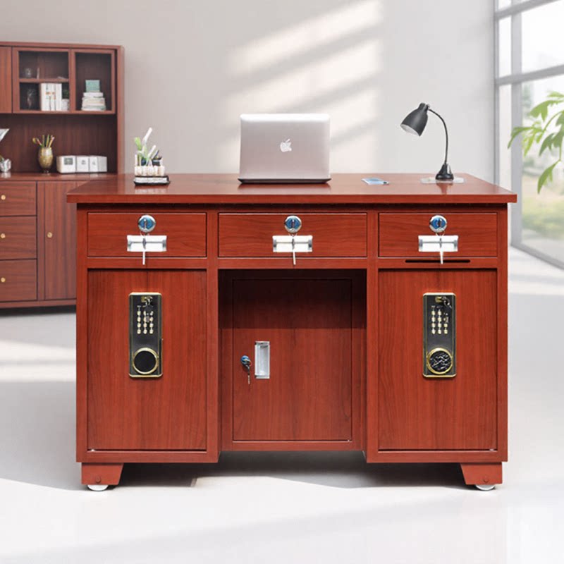 2025新款全钢家用保险桌电子密码投币收银财务办公桌指纹一体桌子