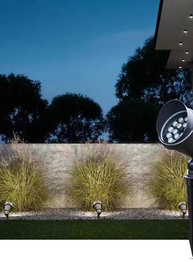 插地灯户外防水七彩黄光照树灯led草坪景观花园简约聚光cob射灯