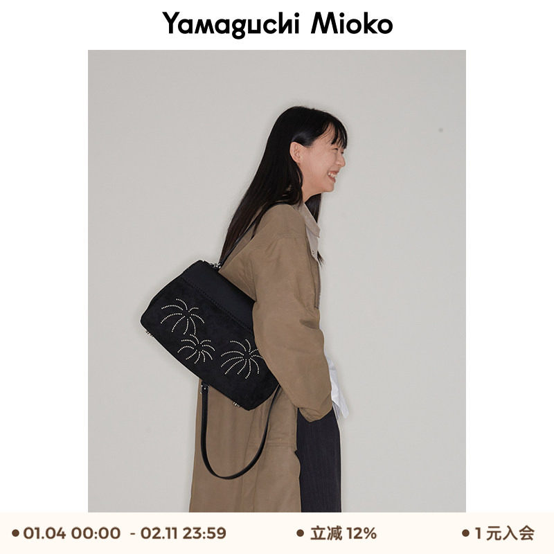 山口美袋 “vatromet”烟花原创铆钉设计牛皮绒大容量斜挎托特包,箱包皮具/热销女包/男包,托特包,淘宝优惠券,粉丝福利购,淘宝优惠卷