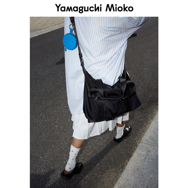 山口美袋大容量运动真皮尼龙包