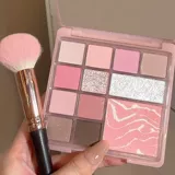 Комплексный матовый чай с молоком с розой в составе, тени для век, хайлайтер, румяна, в коричневых тонах