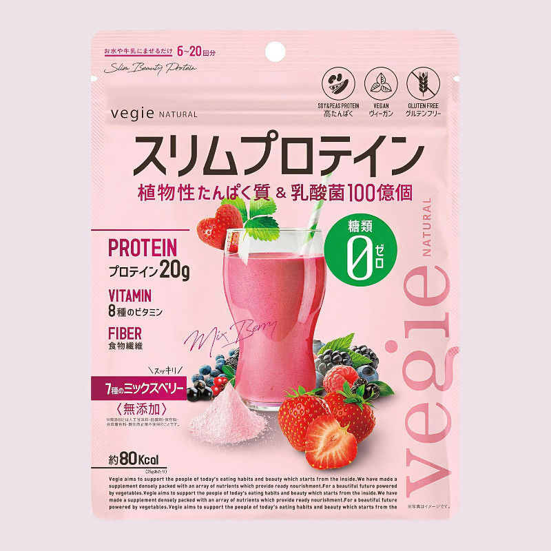 日本代购vegie大豆蛋白粉乳酸菌维生素膳食纤维代餐粉150g无添加