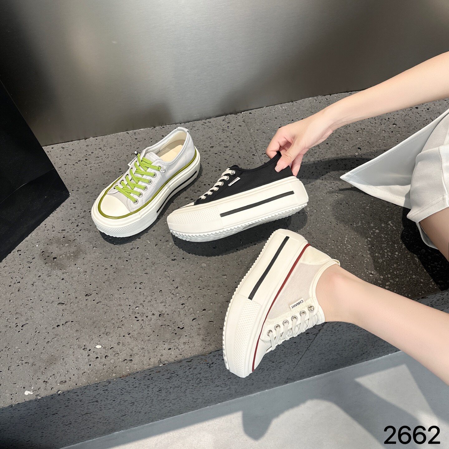 韩国潮鞋2026夏新款包头厚底女单鞋女外穿帆布鞋内增高百搭透气休